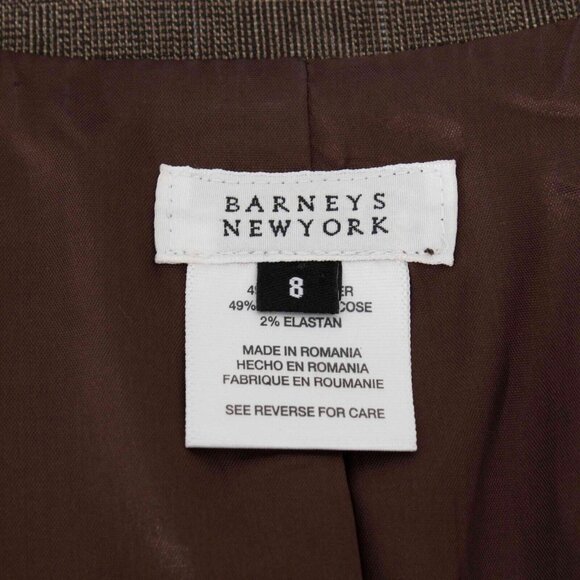 Barneys New York Sz 8 Brown Multi Button Front Lined Poly Blend Jacket - Picture 5 of 5